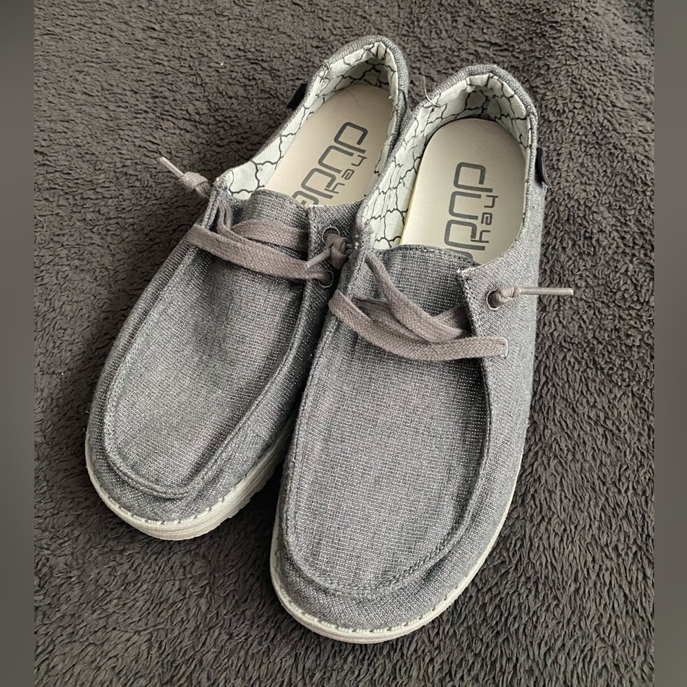 Sparking Grey Hey Dudes size 8